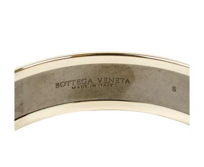 Bottega Veneta Women's Purple Enamel Metal Woven Print Gold Bracelet (small) In Purple / Gold