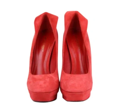 Bottega Veneta Womens Suede Platform Heel Pump 333003 In Red