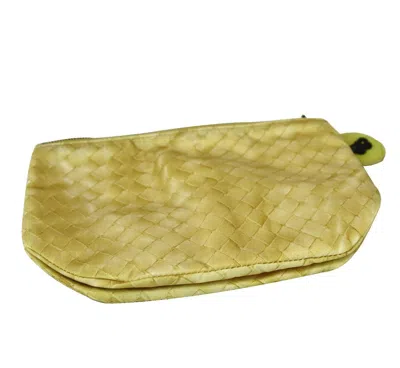 Bottega Veneta Women's Yellow Nylon Intrecciolusion Cosmetic Bag 301183 9441 In Yellow