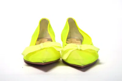 Christian Louboutin Fluro Yellow Flat Point Toe Shoe In Yellow