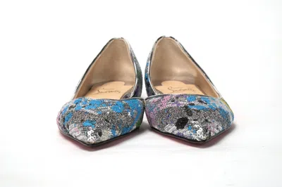Christian Louboutin Multicolor Silver Flat Point Toe Women's Shoe In Silver