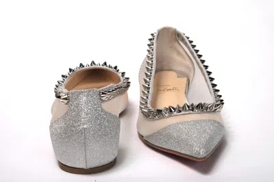 Christian Louboutin Silver Flat Point Toe Shoe In Silver
