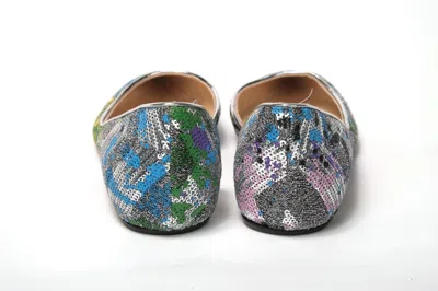 Christian Louboutin Multicolor Silver Flat Point Toe Women's Shoe In Silver