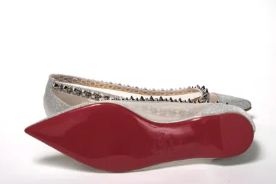 Christian Louboutin Silver Flat Point Toe Shoe In Silver