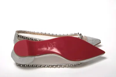 Christian Louboutin Silver Flat Point Toe Shoe In Silver