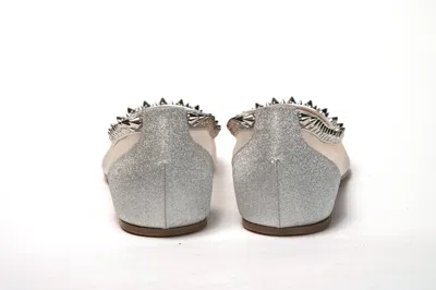 Christian Louboutin Silver Flat Point Toe Shoe In Silver