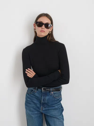 Alex Mill Emmaline Turtleneck In Merino Wool In Soot