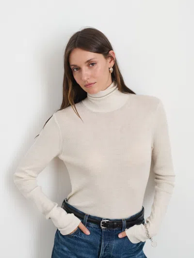 Alex Mill Emmaline Turtleneck In Merino Wool In Cream
