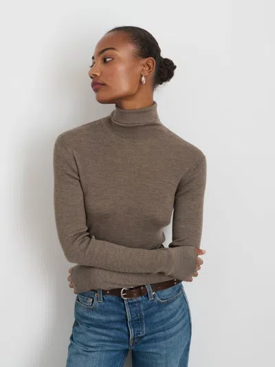 Alex Mill Emmaline Turtleneck In Merino Wool In Taupe