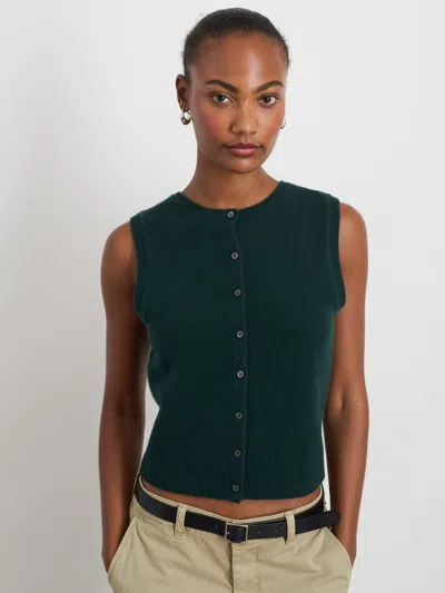 Alex Mill Lucie Vest In Cashmere In Cypress Green