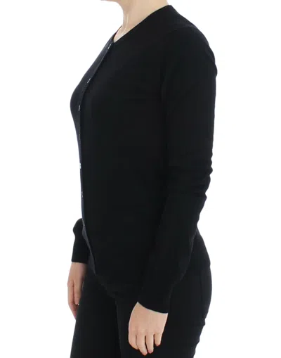 Dolce & Gabbana Black Button Down Slim Cardigan Wool Sweater In Black