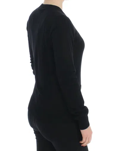 Dolce & Gabbana Black Button Down Slim Cardigan Wool Sweater In Black