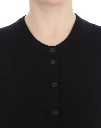 Dolce & Gabbana Black Button Down Slim Cardigan Wool Sweater In Black
