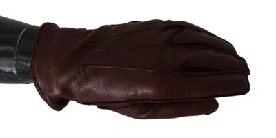 Dolce & Gabbana Elegant Maroon Wrist-length Lambskin Women's Gloves In Bordeaux
