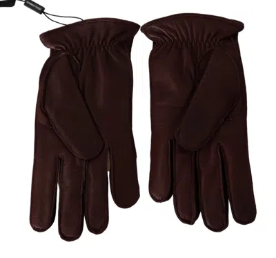Dolce & Gabbana Elegant Maroon Wrist-length Lambskin Women's Gloves In Bordeaux