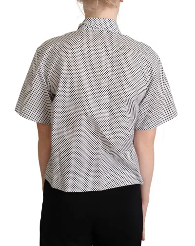 DOLCE & GABBANA DOLCE & GABBANA ELEGANT POLKA DOT COTTON POLO WOMEN'S TOP 
