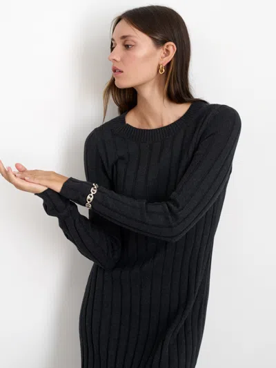 Alex Mill Sadie Sweater Dress In Cotton Cashmere In Charcoal