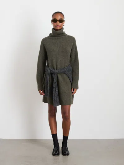 Alex Mill Simone Sweater Dress In Cashmere In Baladi Olive