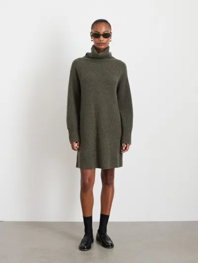 Alex Mill Simone Sweater Dress In Cashmere In Baladi Olive
