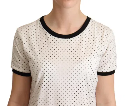 DOLCE & GABBANA DOLCE & GABBANA POLKA DOT CREWNECK COTTON WOMEN'S TEE 