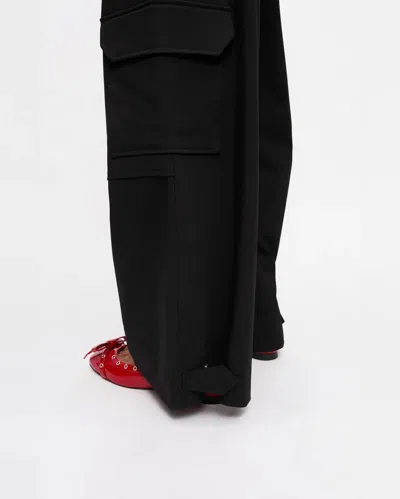 Ganni Black Twill Suiting Cargo Pants In Black