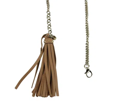 Gucci Women's Chain Tassel Gold / Beige Leather Belt (85 / 34) In Gold / Beige