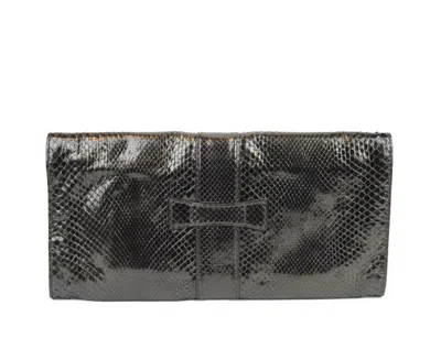 Gucci Women's Dark Green Python Large Soft Stirrup Clutch Bag In Dark Green