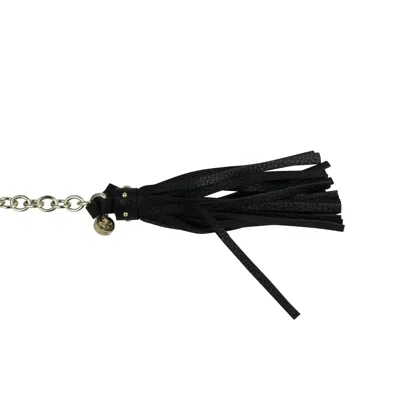 Gucci Women's Chain Tassel Gold / Black Leather Belt (80 / 32) In Gold / Black