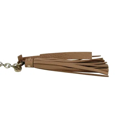 Gucci Women's Chain Tassel Gold / Beige Leather Belt (85 / 34) In Gold / Beige