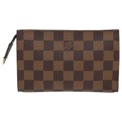 Pre-owned Louis Vuitton Poche Toilette Brown Canvas Clutch Bag ()