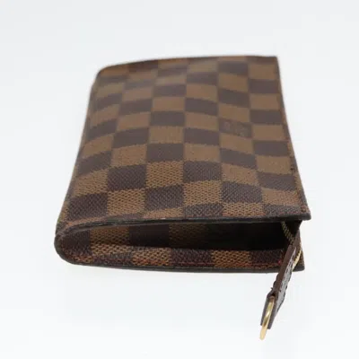 Pre-owned Louis Vuitton Poche Toilette Brown Canvas Clutch Bag ()
