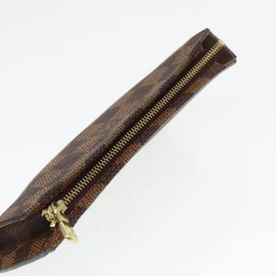 Pre-owned Louis Vuitton Poche Toilette Brown Canvas Clutch Bag ()