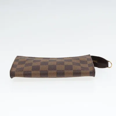 Pre-owned Louis Vuitton Poche Toilette Brown Canvas Clutch Bag ()