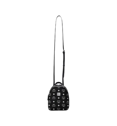 Mcm Black Nylon Visetos Leather Trey 4-in-1 Sling Belt Bag In Black/gold