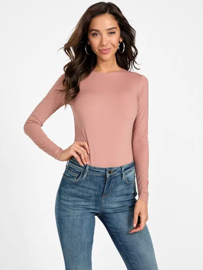 Guess Factory Sally Seamless Bodysuit In Pink