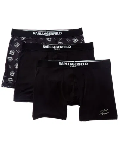 Karl Lagerfeld 3pk Boxer Brief In Black