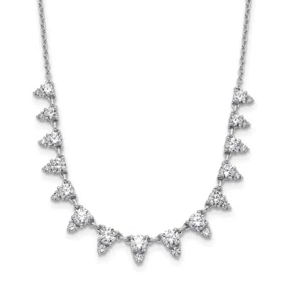 Diamond2deal 14k Gold Round Cut 2 Ct Lab Grown Diamond Drop Necklace 18" In White