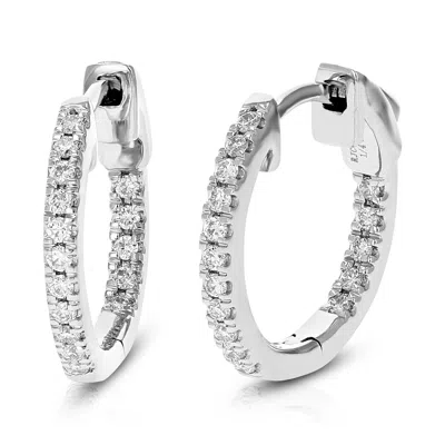 Vir Jewels 1/4 Cttw Lab Created Diamond Hoop Earrings 925 Sterling Silver Prong 1/2 Inch In Silver