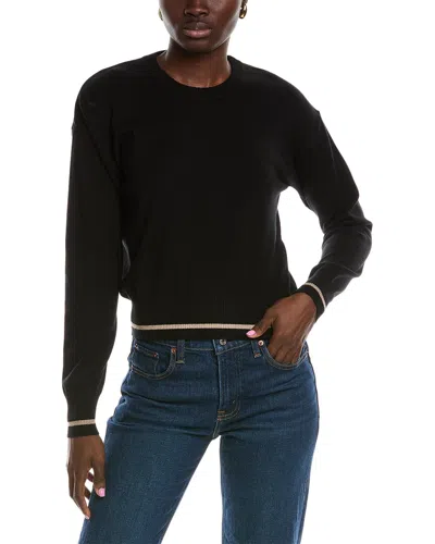 Splendid Syd Lurex Stripe Crewneck Sweater In Black