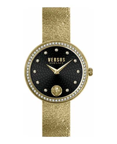 Versus Versace Lea Crystal Bracelet Watch Woman Wrist Watch Gold Size Onesize Stainless Steel In Multi