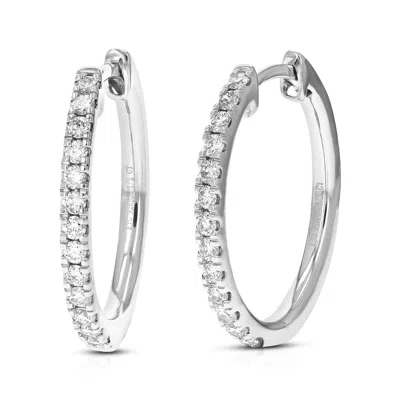 Vir Jewels 1/2 Cttw Lab Created Diamond Hoop Earrings 925 Sterling Silver Prong 3/4 Inch In Silver