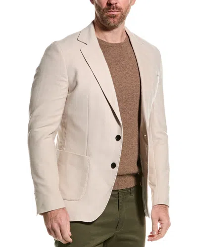 Reiss Mens Stack Single-breasted Wool-blend Blazer Oatmeal In Brown