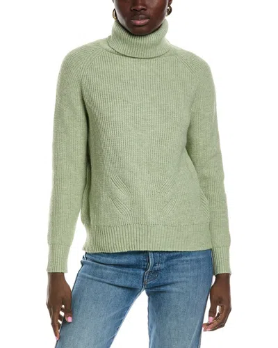 Lyra & Co Wool-blend Turtleneck Sweater In Green