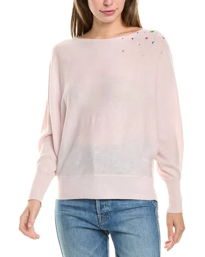 Brodie Cashmere Wool & Cashmere-blend Hot Fix Off Shoulder Jumper In Pink