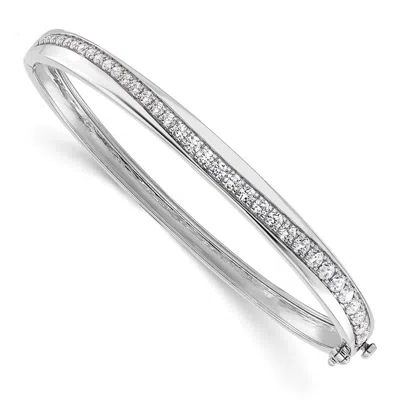 Diamond2deal 14k Gold 1.6 Ct Lab Grown Diamond Bangle Bracelet In White