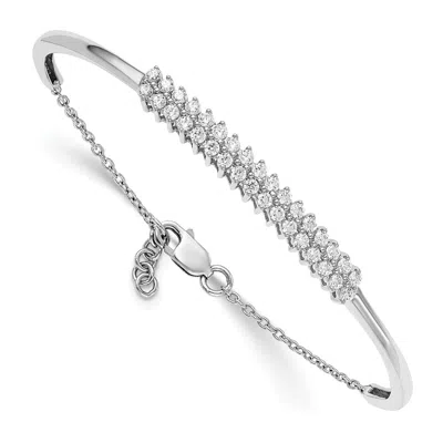 Diamond2deal 14k Gold 1 Ct Lab Grown Diamond Bangle Bracelet In White