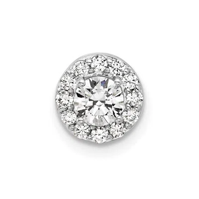 Diamond2deal 14k White Gold Lab Grown Diamond Round Halo Chain Slide Pendant (0.51ct, Vs, G-h) In Yellow
