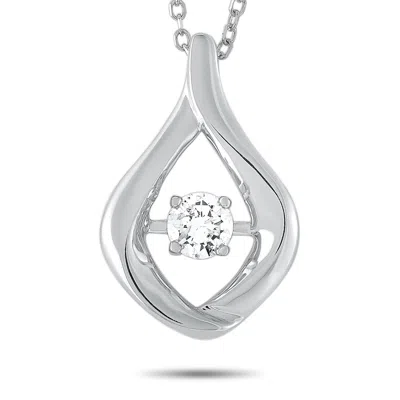 Lb Exclusive 14k White Gold 0.15ct Diamond Pendant Necklace In White