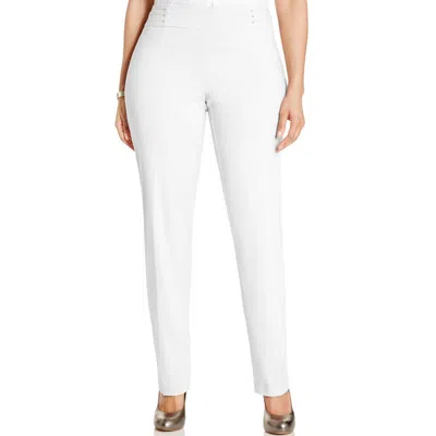 Jm Collection Petite Studded-rivet Straight-leg Pants, Petite & Petite Short, Created For Macy's In White