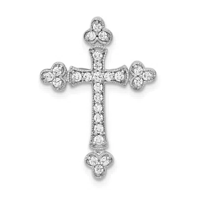 Diamond2deal 14k White Gold Lab Grown Diamond Cross Pendant (0.26ct, Vs, G-h) In Yellow